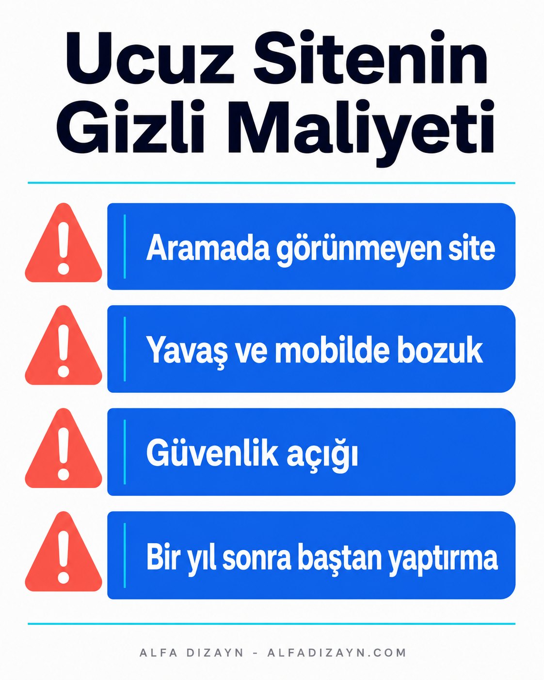 Ucuz web sitesinin gizli maliyetleri: yavaş site, SEO eksikliği, güvenlik açığı, yeniden yaptırma