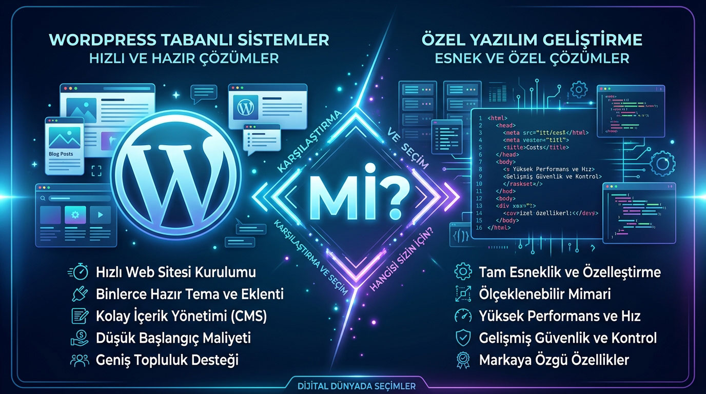 WordPress mu Özel Yazılım mı? Doğru Altyapı Seçim Rehberi